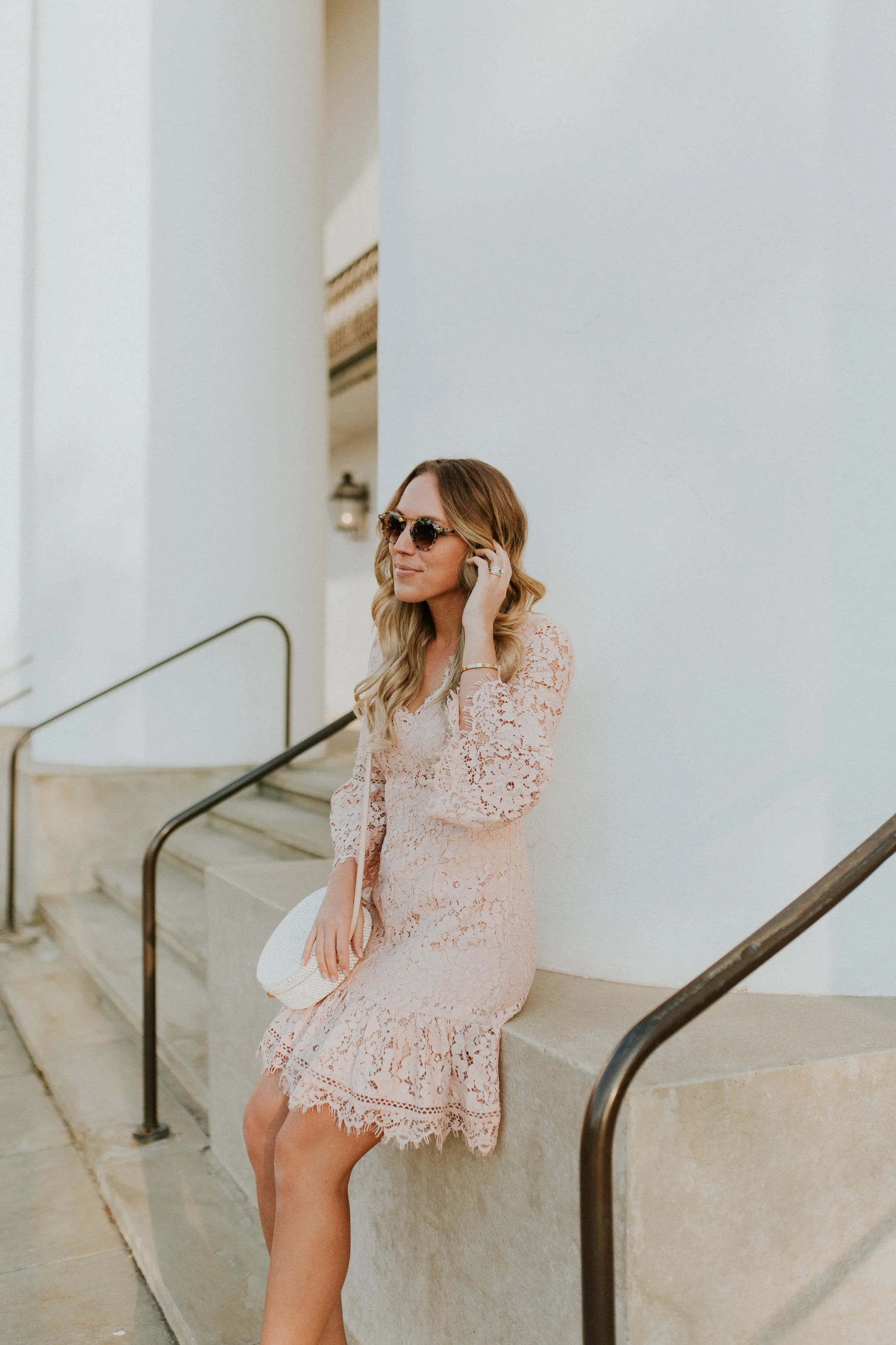 Nordstrom pink lace shop dress